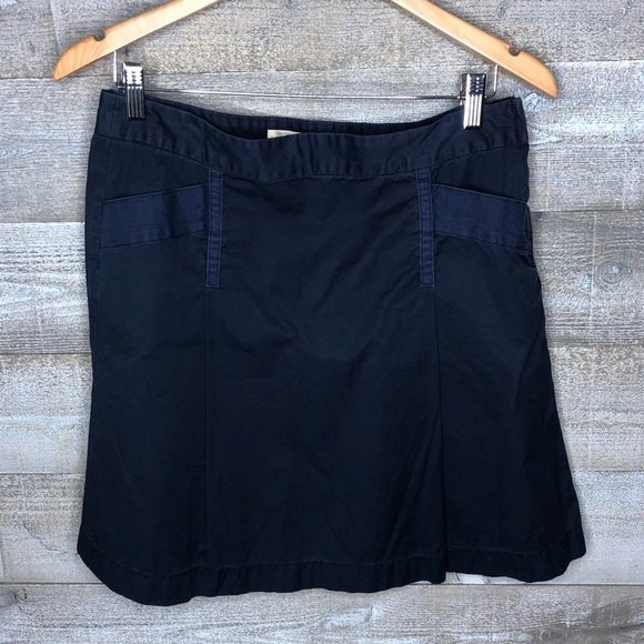 J Crew size 8 Chino twill navy midi career office skirt - Picture 1 of 3